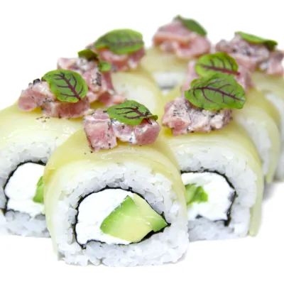 Ролл с грушей, дорблю и трюфелем