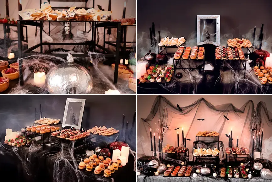 Мистический Хеллоуин: декорирование фуршетных линий