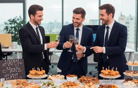 Кейтеринг на День чоловіків: як привітати колег в офісі